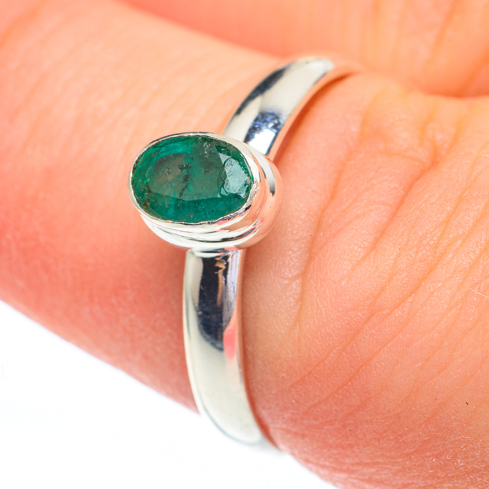 Zambian Emerald Rings handcrafted by Ana Silver Co - RING61376