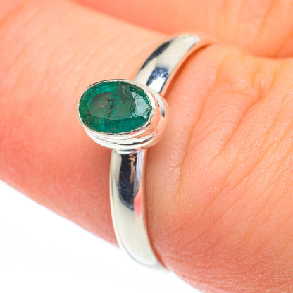 Zambian Emerald Rings handcrafted by Ana Silver Co - RING61376