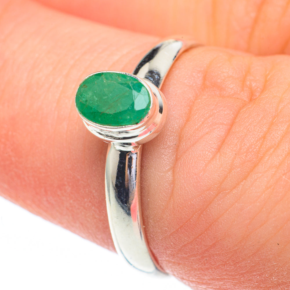 Zambian Emerald Rings handcrafted by Ana Silver Co - RING61379