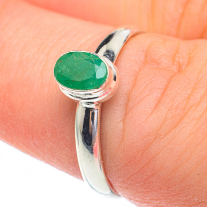 Zambian Emerald Rings handcrafted by Ana Silver Co - RING61379