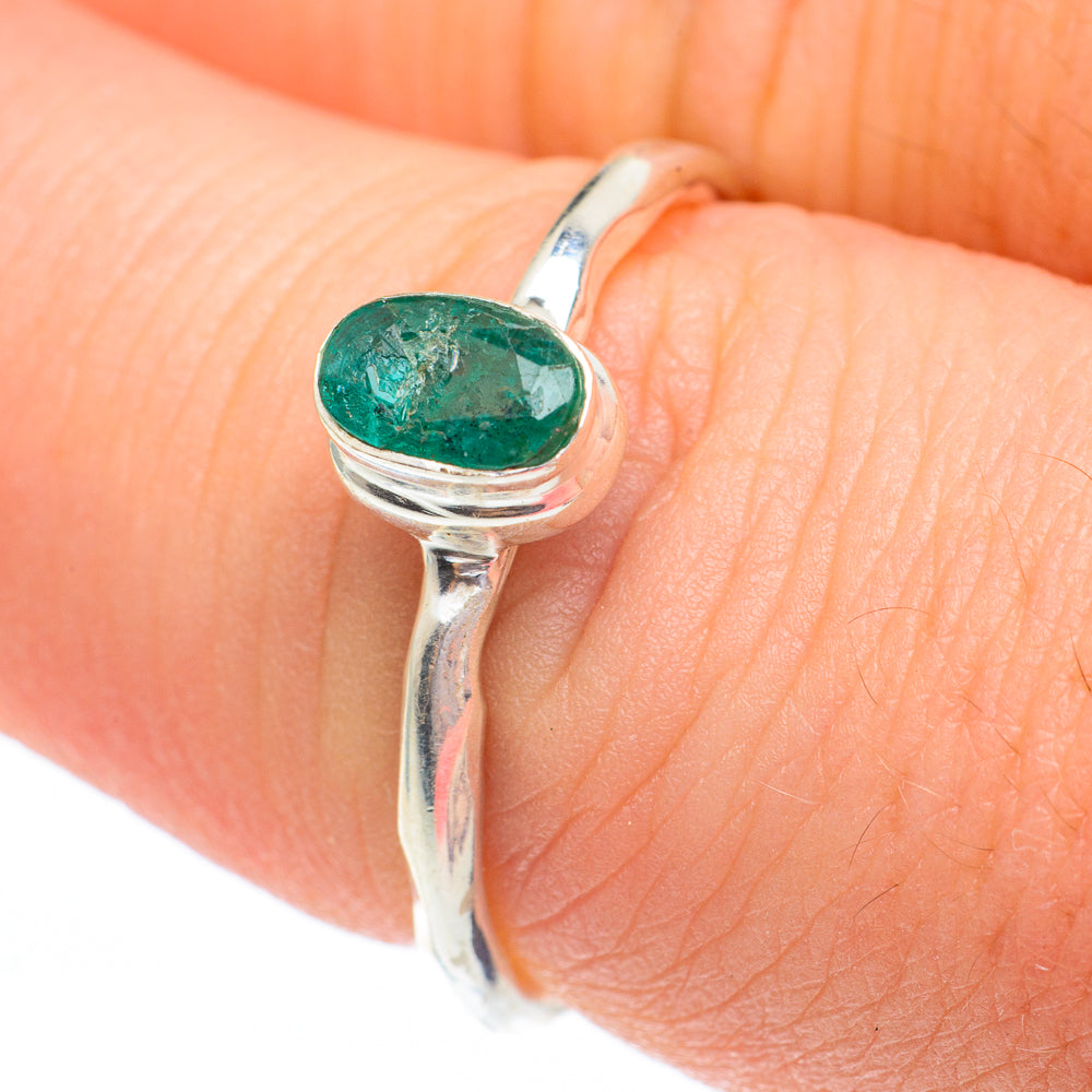 Zambian Emerald Rings handcrafted by Ana Silver Co - RING61382