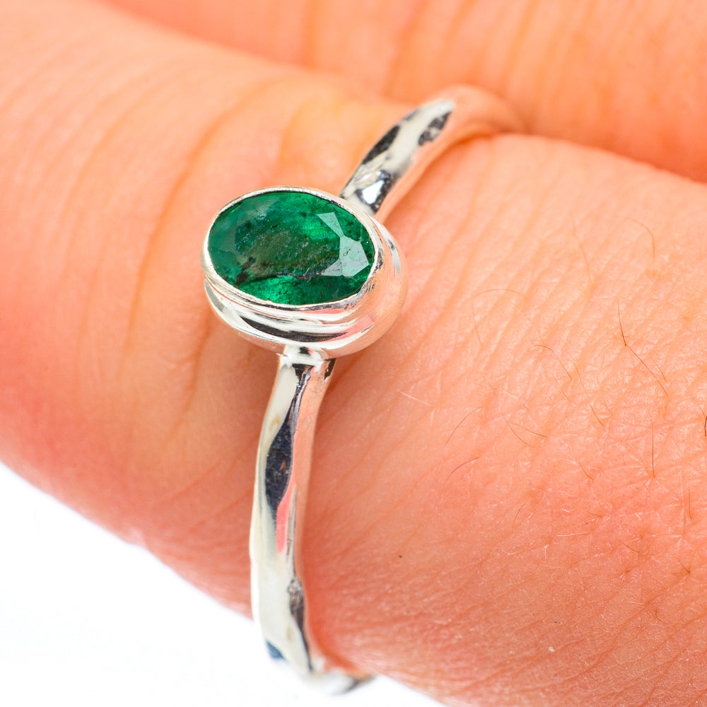 Zambian Emerald Rings handcrafted by Ana Silver Co - RING61385