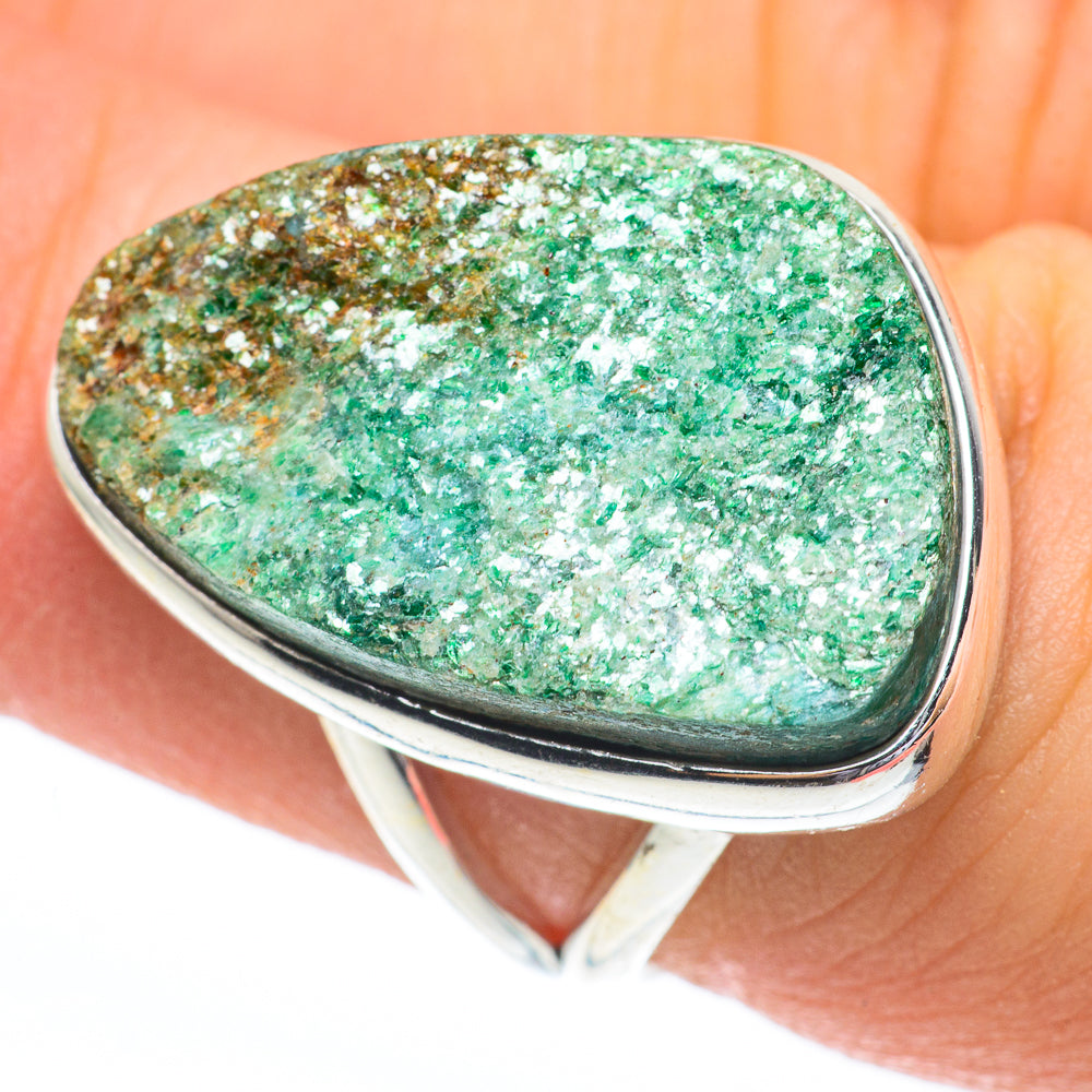 Green Fuchsite Rings handcrafted by Ana Silver Co - RING61386