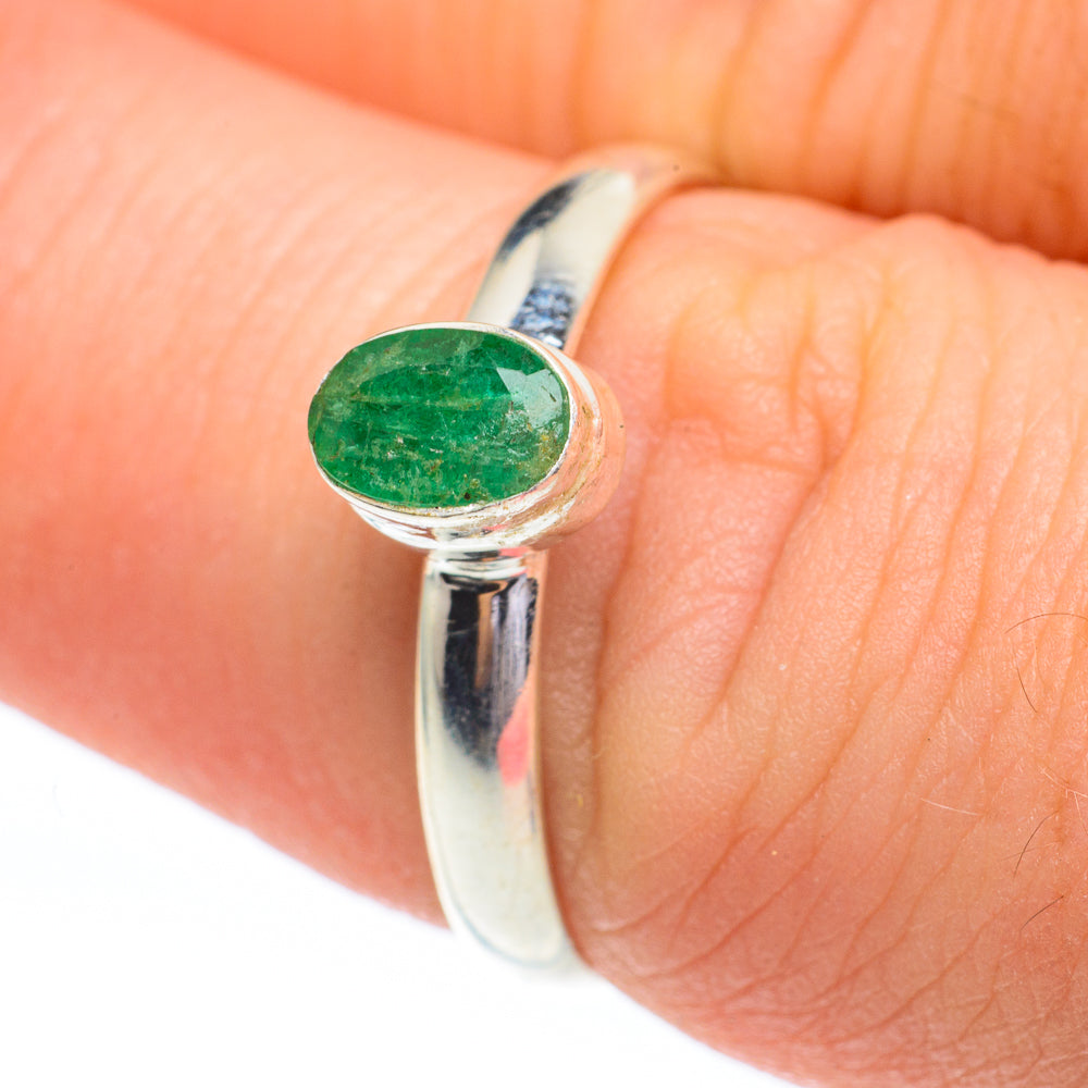 Zambian Emerald Rings handcrafted by Ana Silver Co - RING61388