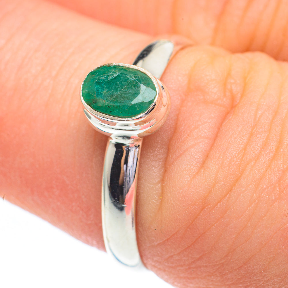 Zambian Emerald Rings handcrafted by Ana Silver Co - RING61391