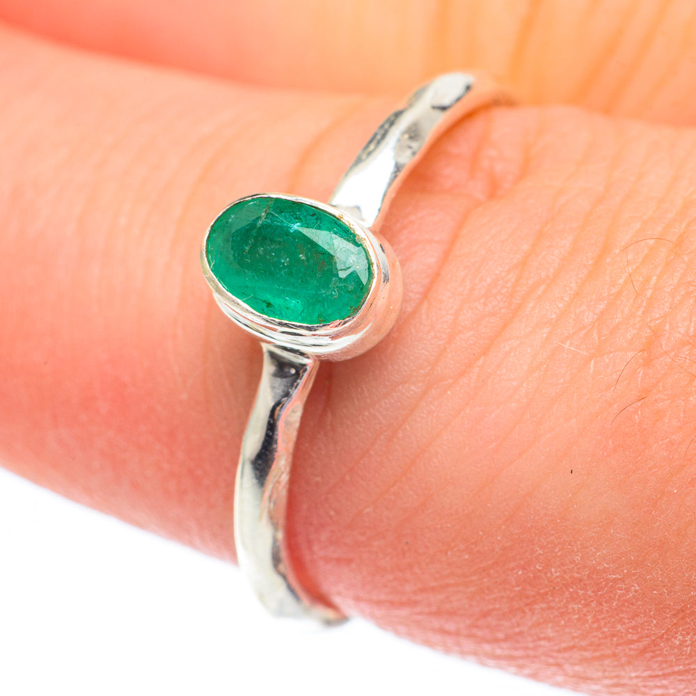 Zambian Emerald Rings handcrafted by Ana Silver Co - RING61396