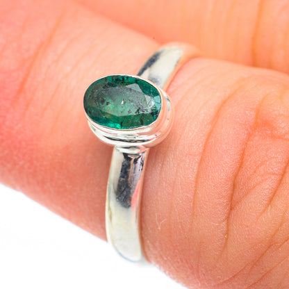 Zambian Emerald Rings handcrafted by Ana Silver Co - RING61397