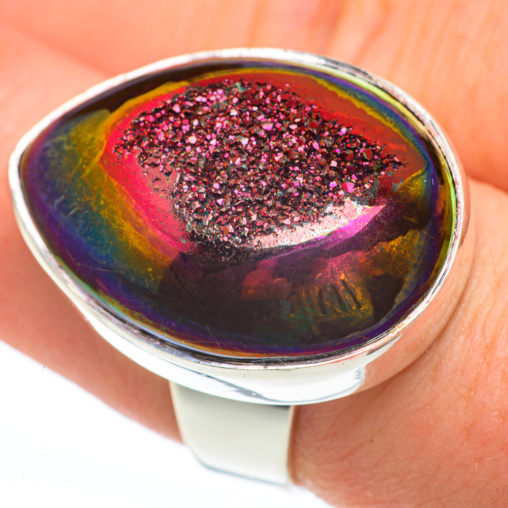 Titanium Druzy Rings handcrafted by Ana Silver Co - RING61407