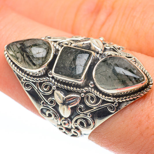 Tourmalinated Quartz Rings handcrafted by Ana Silver Co - RING61411