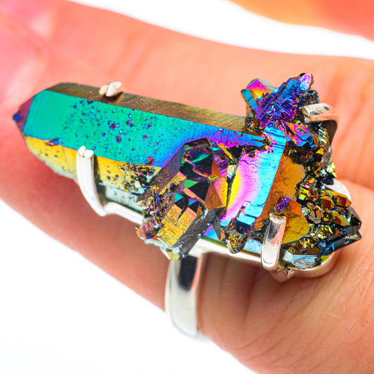 Titanium Sunshine Druzy Rings handcrafted by Ana Silver Co - RING61415
