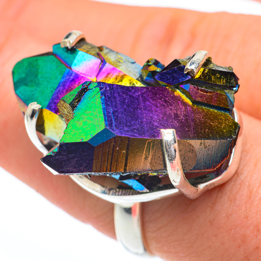 Titanium Sunshine Druzy Rings handcrafted by Ana Silver Co - RING61416