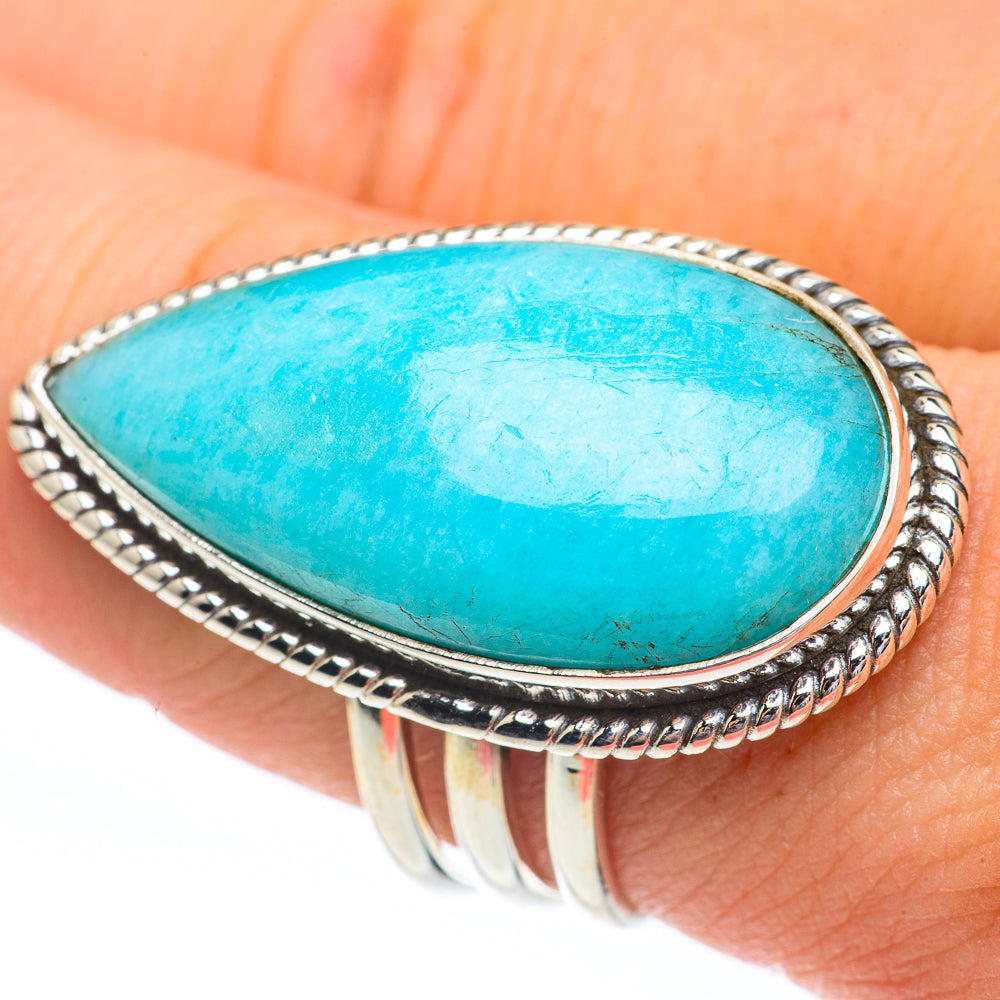 Peruvian Amazonite Rings handcrafted by Ana Silver Co - RING61422