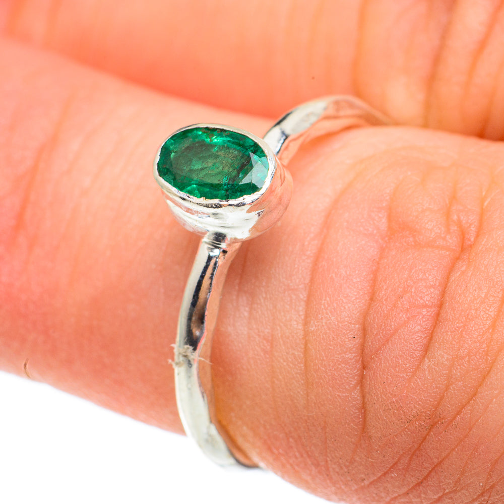 Zambian Emerald Rings handcrafted by Ana Silver Co - RING61426