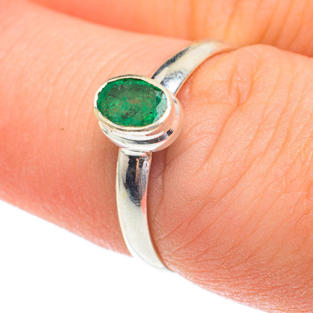 Zambian Emerald Rings handcrafted by Ana Silver Co - RING61427