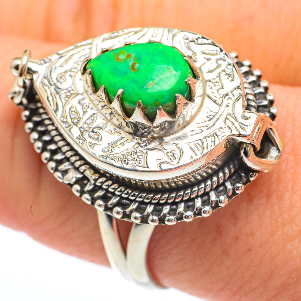 Green Copper Composite Turquoise Rings handcrafted by Ana Silver Co - RING61429