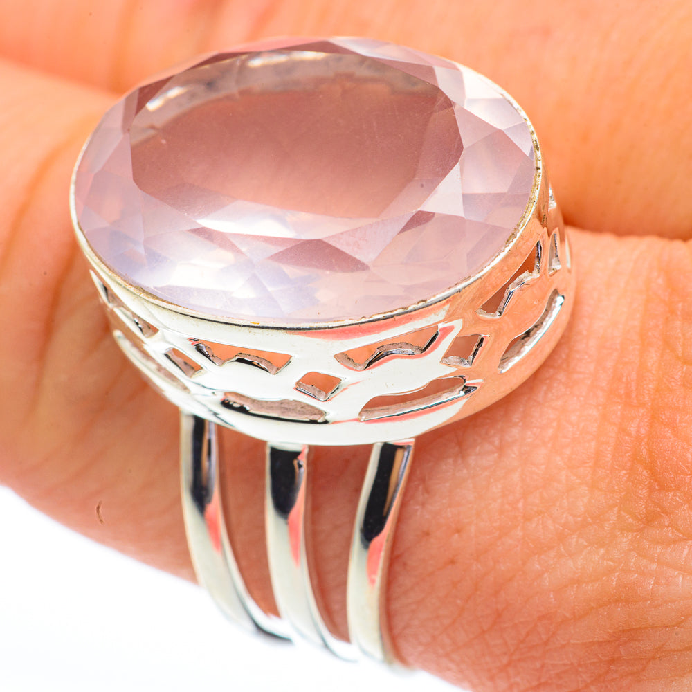 Rose Quartz Rings handcrafted by Ana Silver Co - RING61435