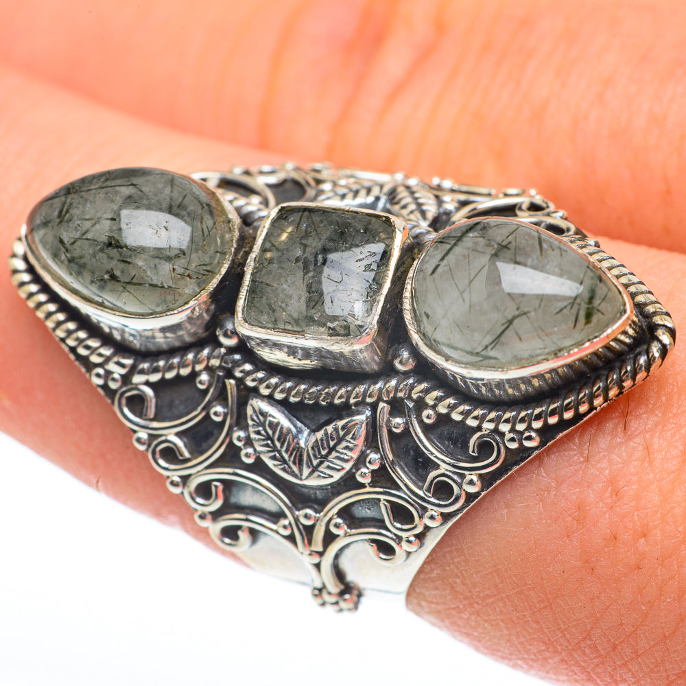 Tourmalinated Quartz Rings handcrafted by Ana Silver Co - RING61442
