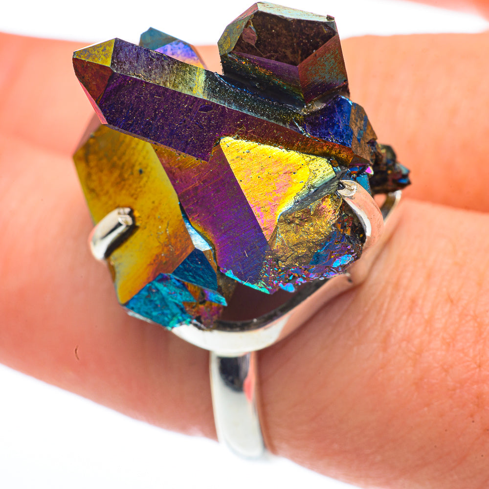 Titanium Sunshine Druzy Rings handcrafted by Ana Silver Co - RING61443