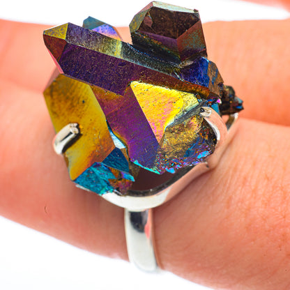 Titanium Sunshine Druzy Rings handcrafted by Ana Silver Co - RING61443