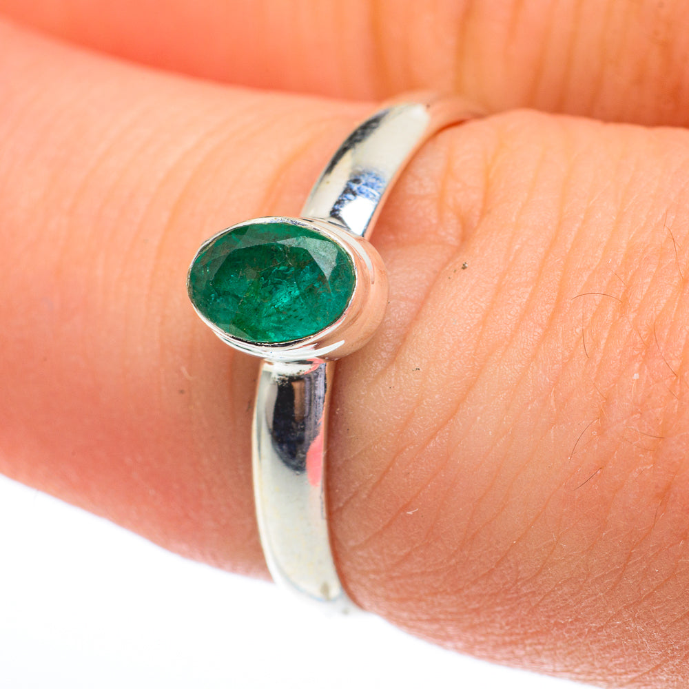 Zambian Emerald Rings handcrafted by Ana Silver Co - RING61452