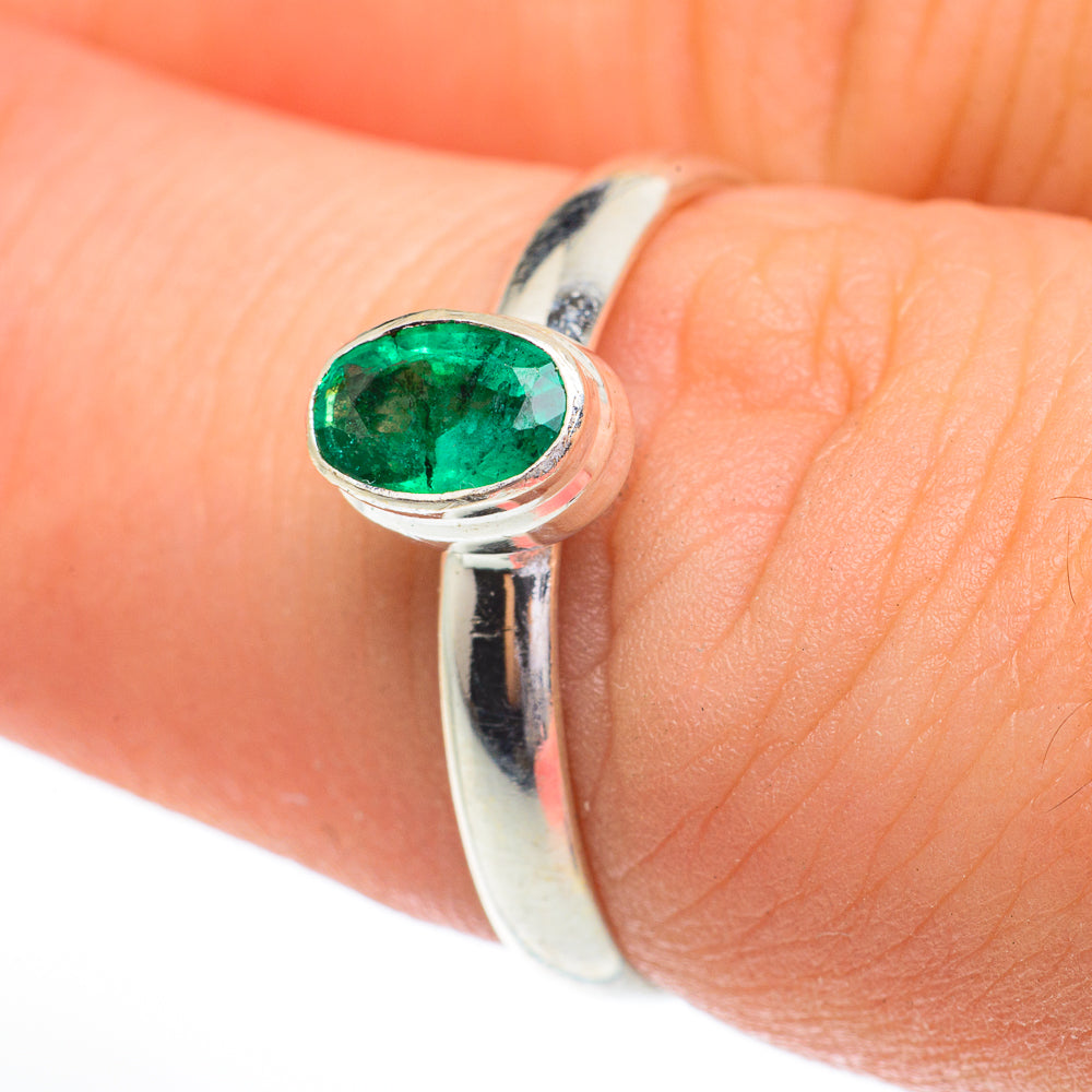 Zambian Emerald Rings handcrafted by Ana Silver Co - RING61479