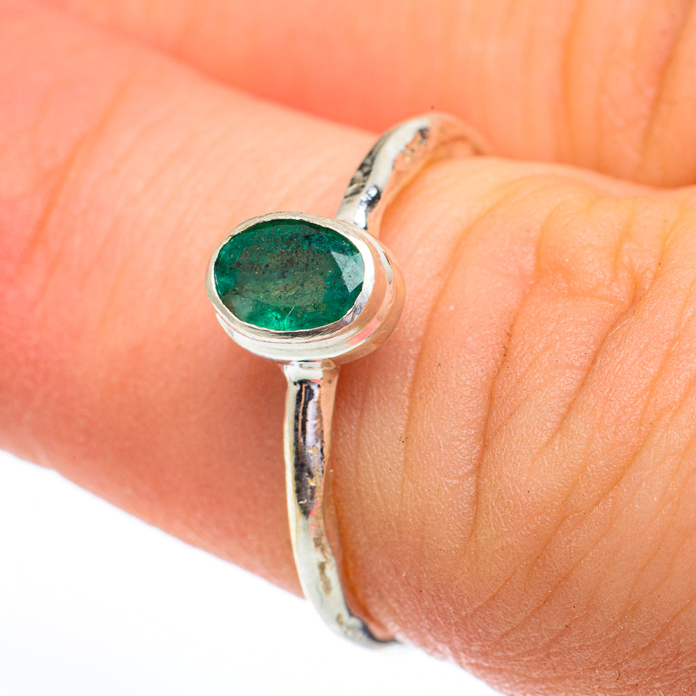 Zambian Emerald Rings handcrafted by Ana Silver Co - RING61480