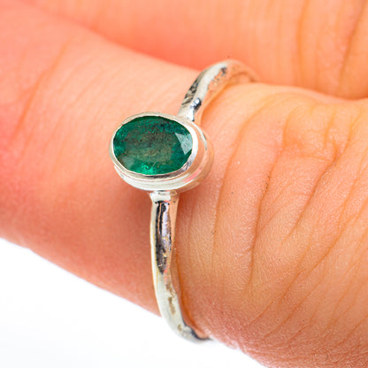 Zambian Emerald Rings handcrafted by Ana Silver Co - RING61480