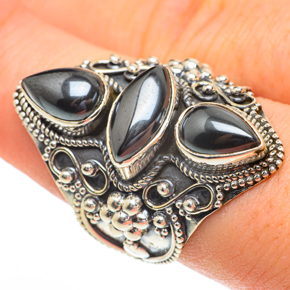Hematite Rings handcrafted by Ana Silver Co - RING61492