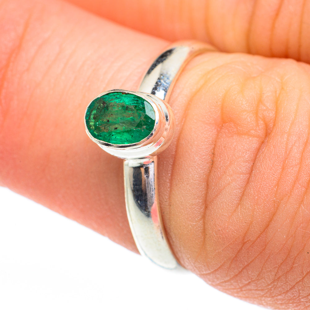 Zambian Emerald Rings handcrafted by Ana Silver Co - RING61496