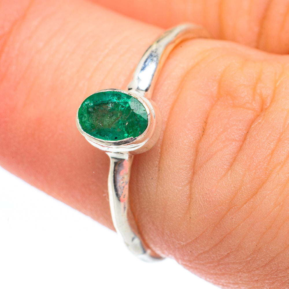 Zambian Emerald Rings handcrafted by Ana Silver Co - RING61497