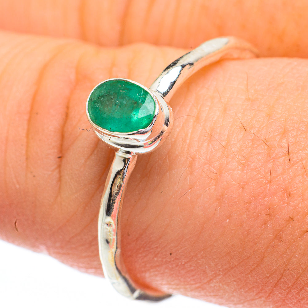 Zambian Emerald Rings handcrafted by Ana Silver Co - RING61508