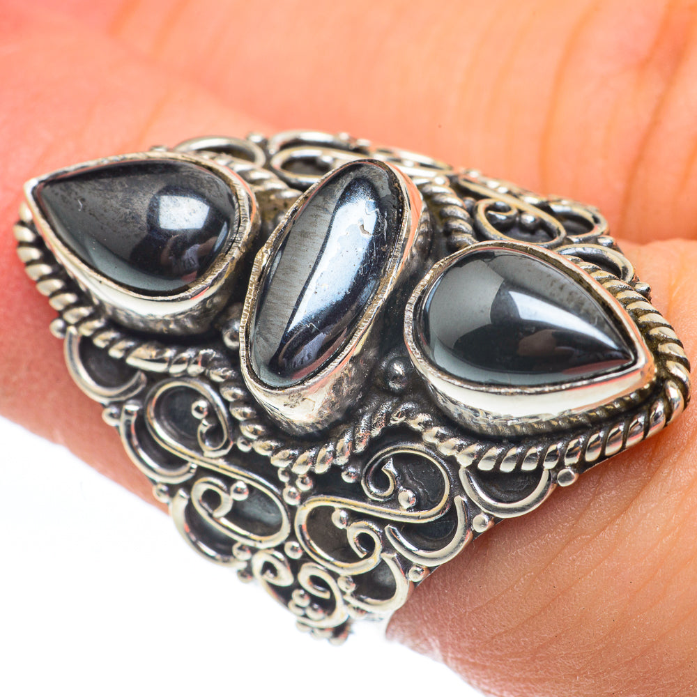 Hematite Rings handcrafted by Ana Silver Co - RING61517