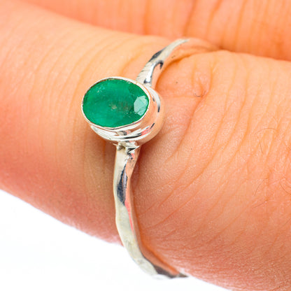 Zambian Emerald Rings handcrafted by Ana Silver Co - RING61522