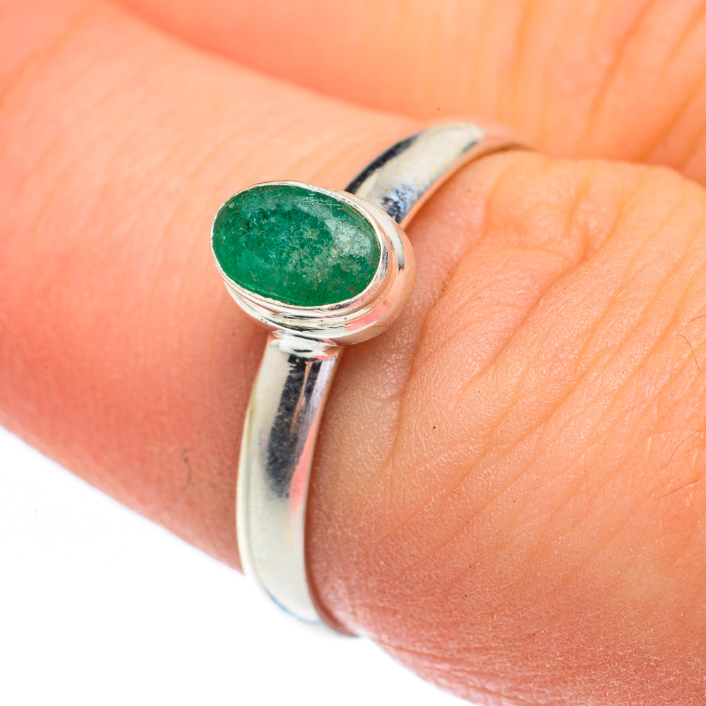 Zambian Emerald Rings handcrafted by Ana Silver Co - RING61523