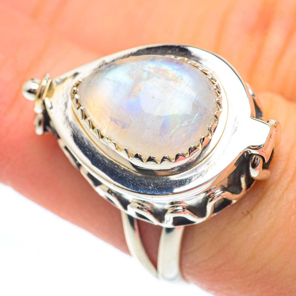 Rainbow Moonstone Rings handcrafted by Ana Silver Co - RING61534
