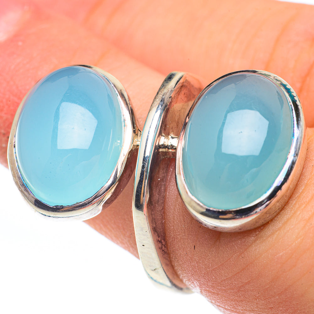 Aqua Chalcedony Rings handcrafted by Ana Silver Co - RING61542