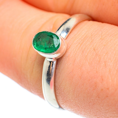 Zambian Emerald Rings handcrafted by Ana Silver Co - RING61548