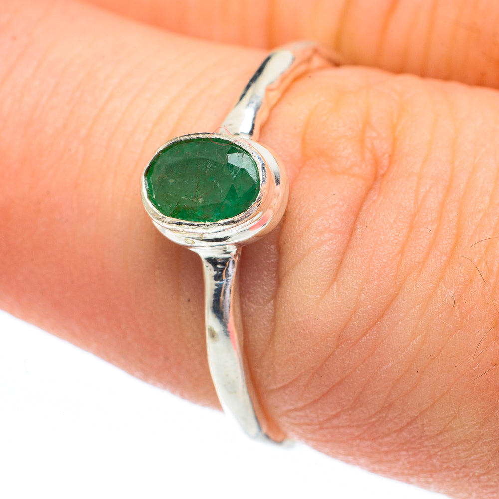 Zambian Emerald Rings handcrafted by Ana Silver Co - RING61549