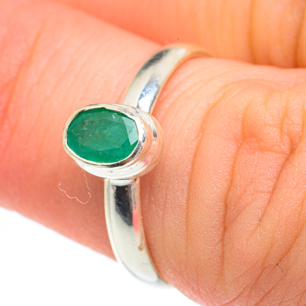 Zambian Emerald Rings handcrafted by Ana Silver Co - RING61555