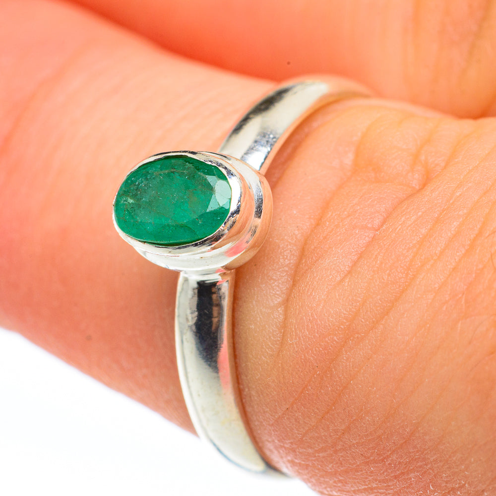 Zambian Emerald Rings handcrafted by Ana Silver Co - RING61583