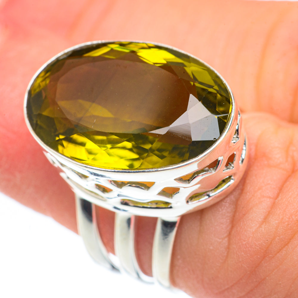 Olive Quartz Rings handcrafted by Ana Silver Co - RING61605
