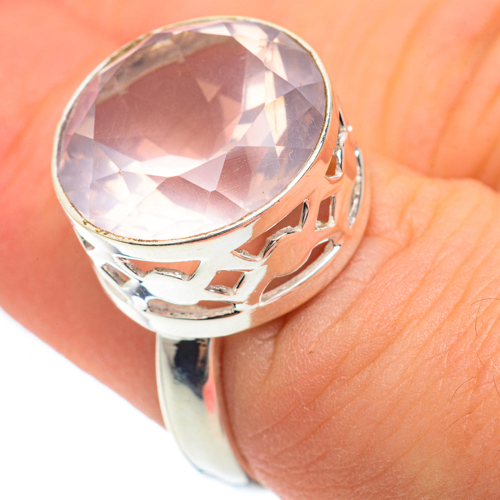 Rose Quartz Rings handcrafted by Ana Silver Co - RING61618