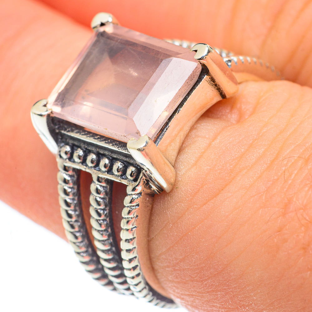 Rose Quartz Rings handcrafted by Ana Silver Co - RING61619