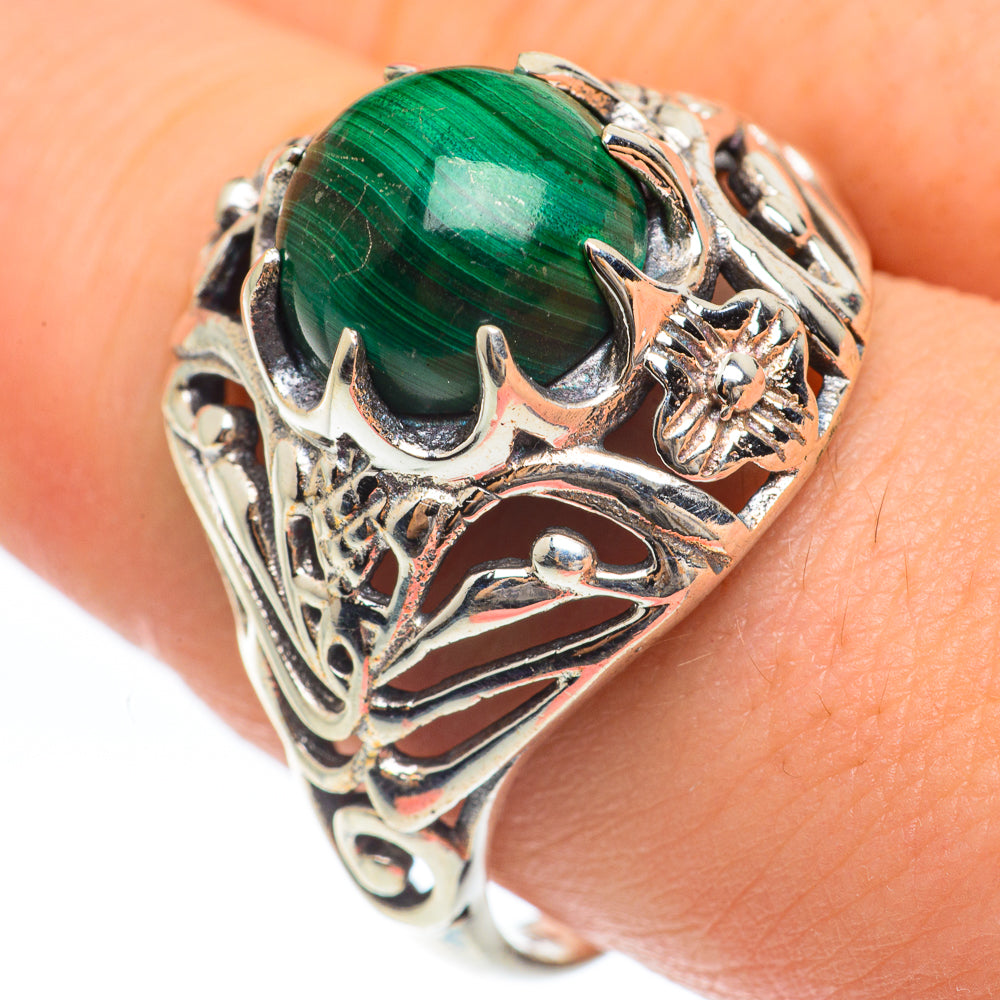 Malachite Rings handcrafted by Ana Silver Co - RING61634