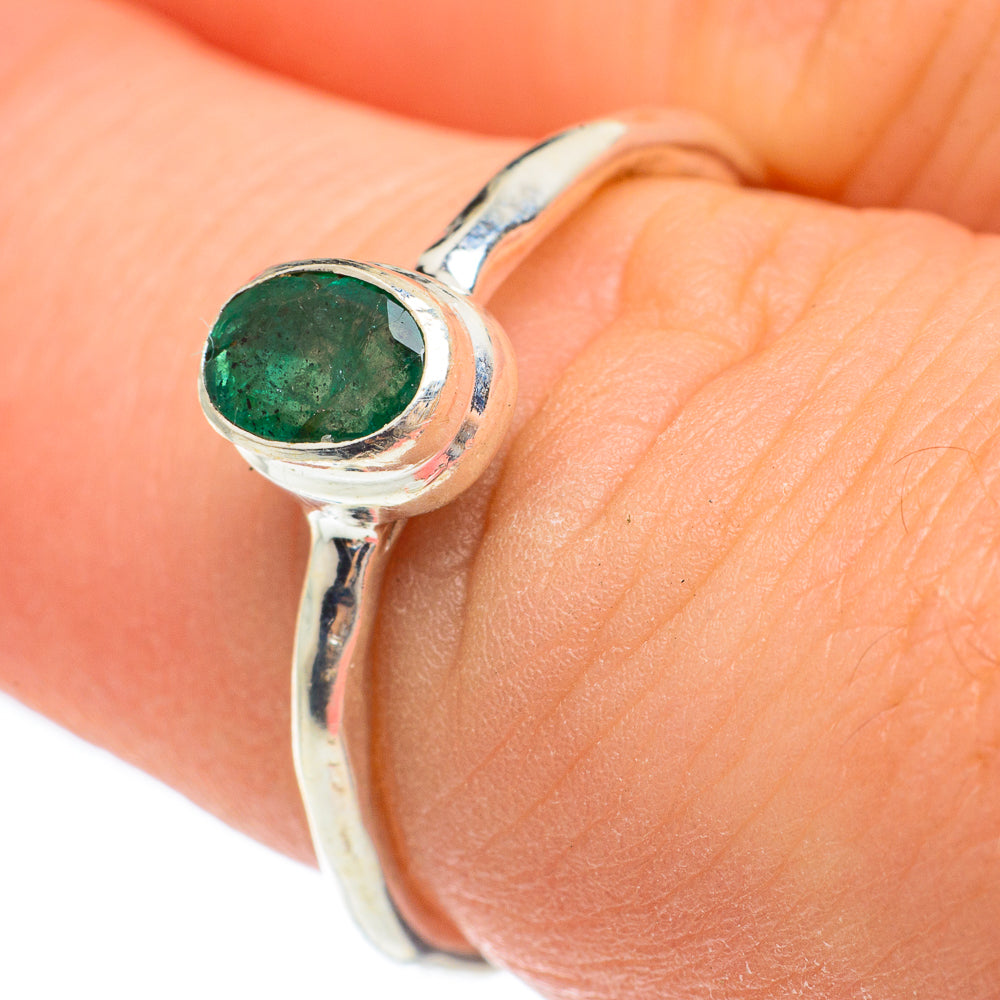 Zambian Emerald Rings handcrafted by Ana Silver Co - RING61635
