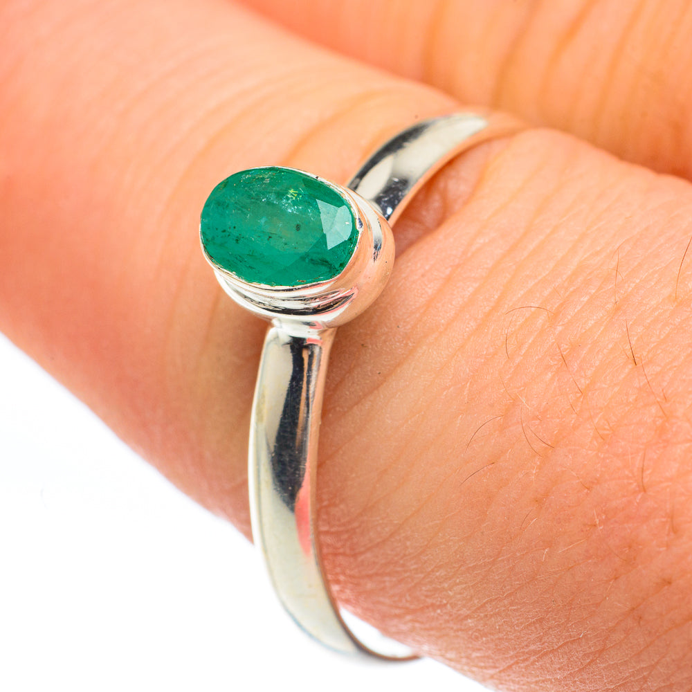 Zambian Emerald Rings handcrafted by Ana Silver Co - RING61637