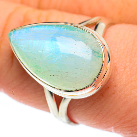Green Moonstone Rings handcrafted by Ana Silver Co - RING61660