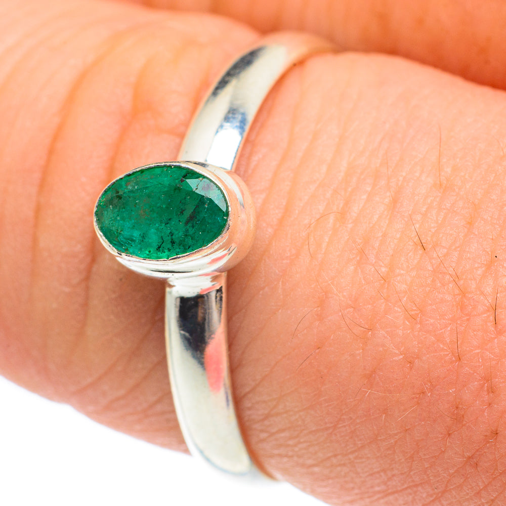 Zambian Emerald Rings handcrafted by Ana Silver Co - RING61661