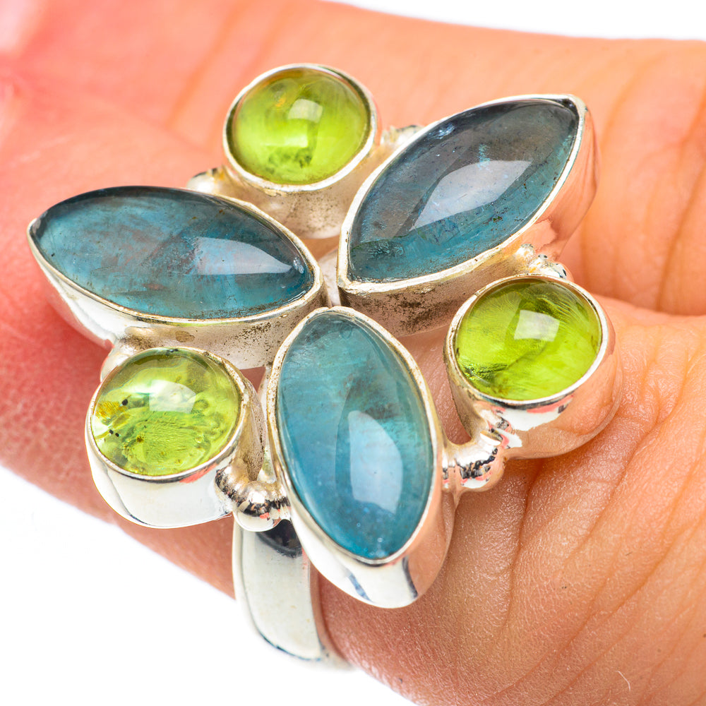 Blue Fluorite Rings handcrafted by Ana Silver Co - RING61681