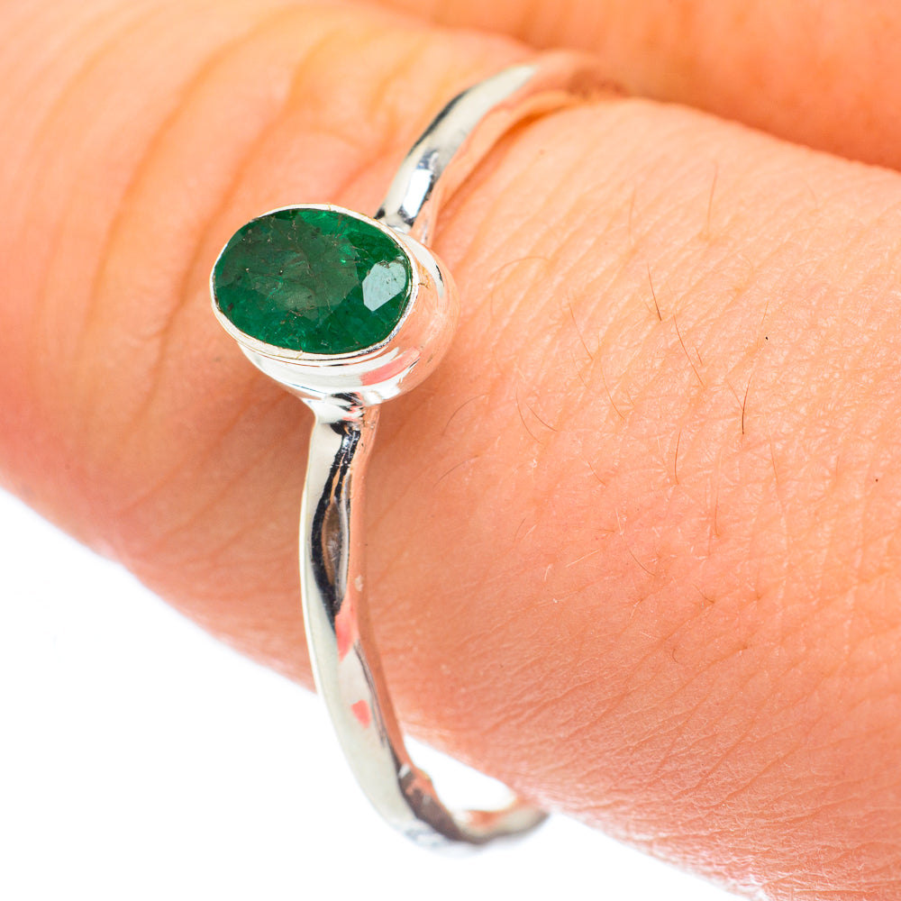 Zambian Emerald Rings handcrafted by Ana Silver Co - RING61683